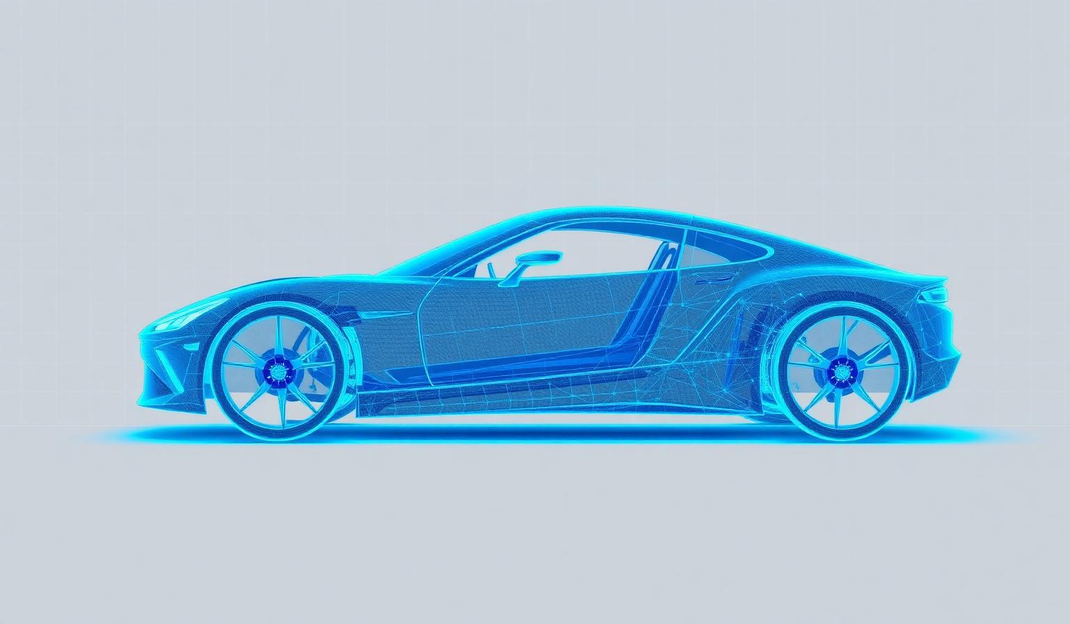 Automotive engineering CAE wireframe visualization